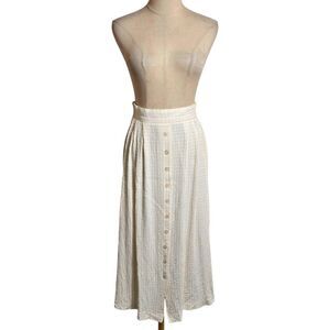 Vintage Norton McNaughton Cream Button Front Maxi Skirt